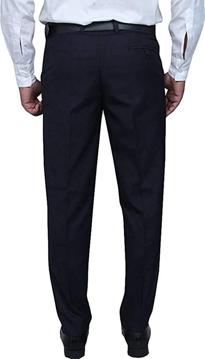 Cotton Blend Solid Slim Fit Formal Trouser