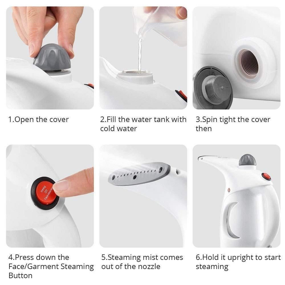 Steamer-4 In 1 HandHeld Garment Steamer & Beauty Facial Steamer