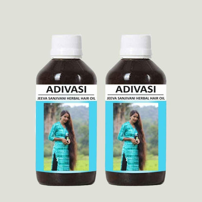 Adivasi Jeeva Sanjivani Herbal Hair Oil (Buy 1 Get 1 Free) - Mart18.com