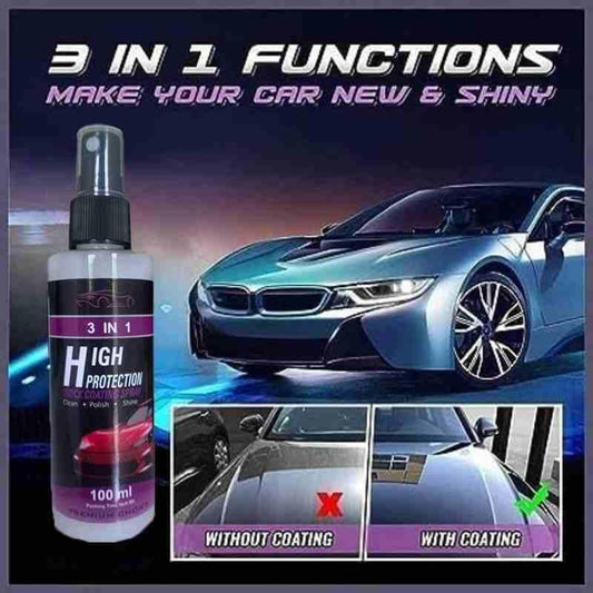 3 in 1 High Protection Quick Car Ceramic Coating Spray - (Buy 1 Get 1 Free)