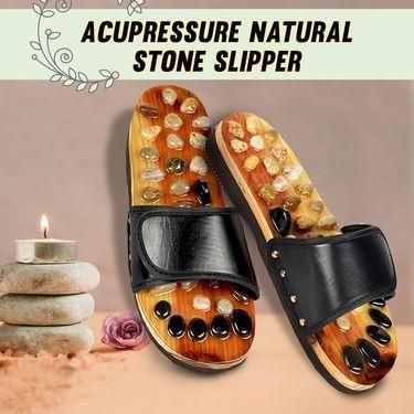 Acupressure Natural Stone Slippers (Red)